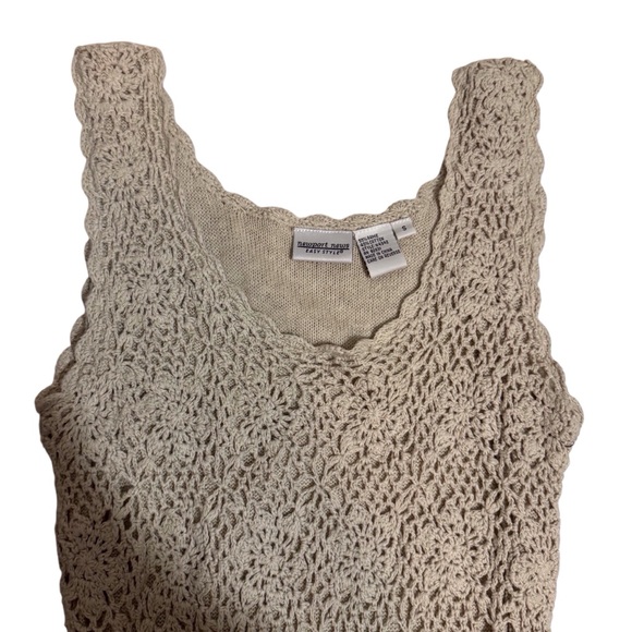 ❌❌❌❌Vintage Newport News Size Small Brown Boho Western Beach Crochet Midi Dress - Picture 4 of 6